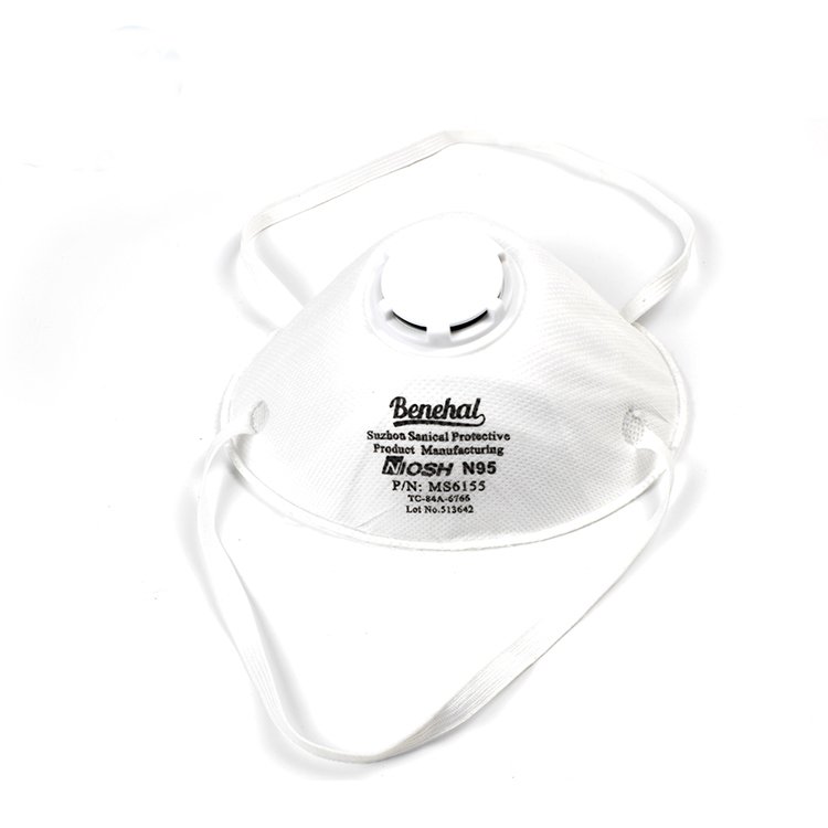 밸브가있는 N95 먼지 마스크 부직포 오염 방지 필터