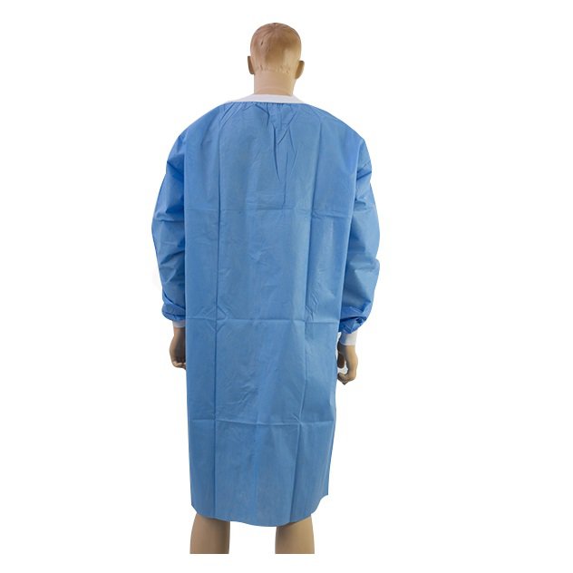 니트 커프가있는 실험실 코트 일회용 보호 니트 칼라